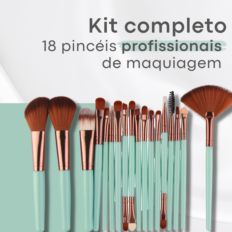 Pincéis profissionais de maquiagem (18 pincéis) - Maange®